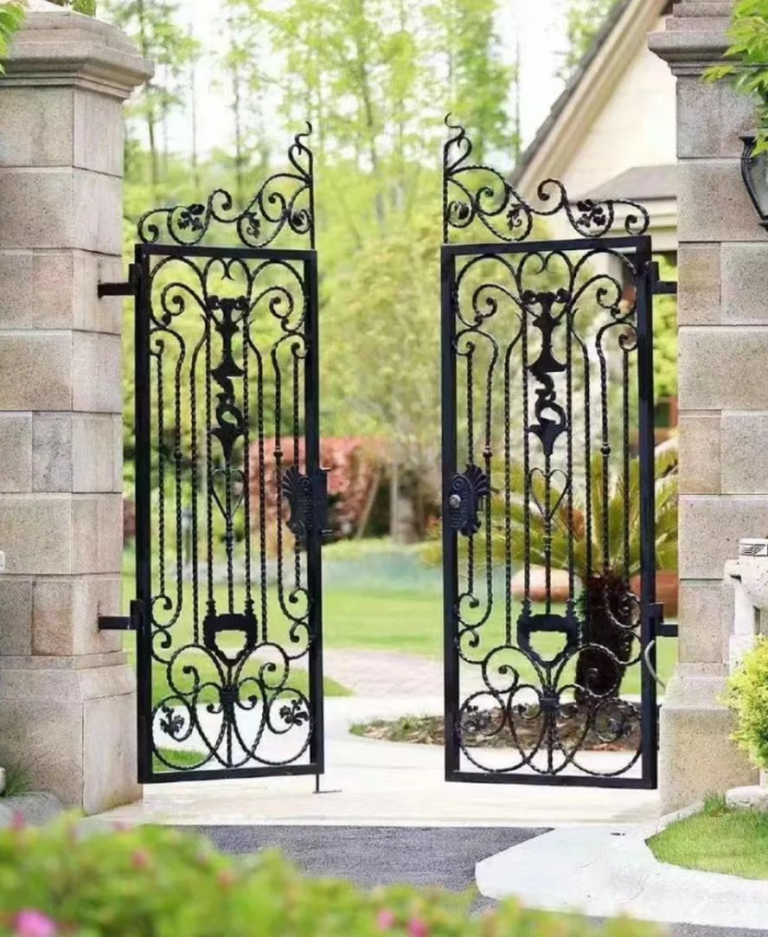 Elegant Black Decorative Garden Swing Main Gate