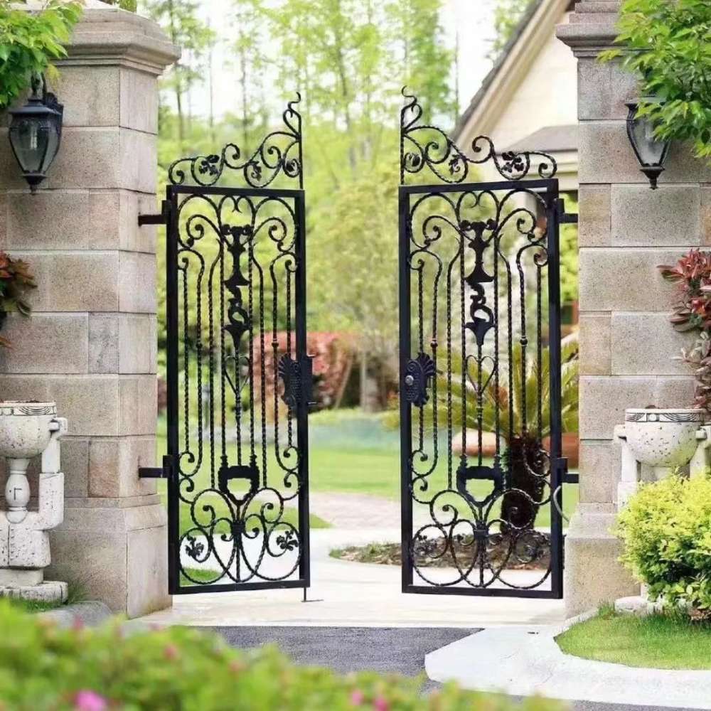 Elegant Black Decorative Garden Swing Main Gate