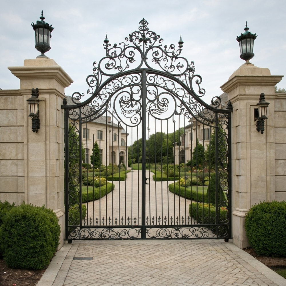 Elegant Black Luxury Scroll Designer Main Gate