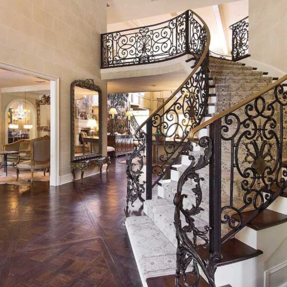 Heritage Luxury Ornate Scroll Iron Staircase Railing