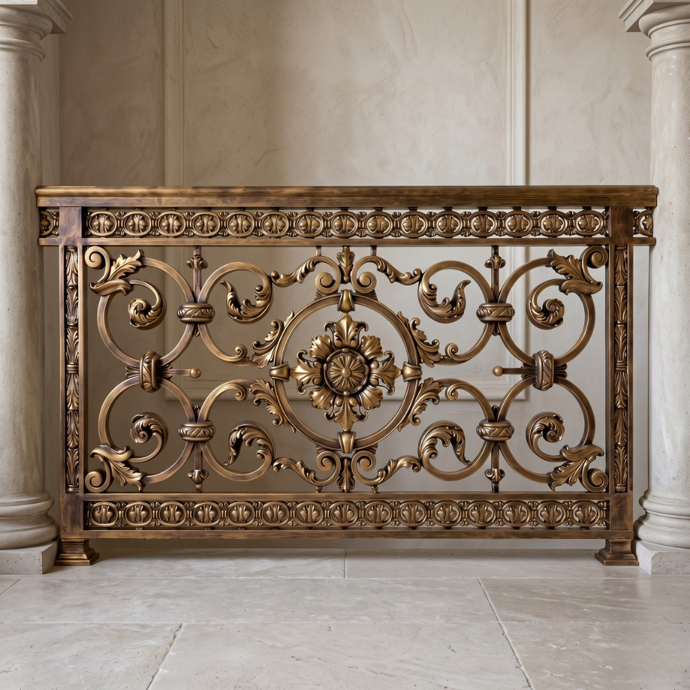 Luxury Antique Ornamental Gold Balcony Railing
