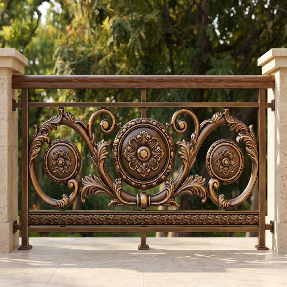 Premium Bronze Floral Designer Balcony Railing