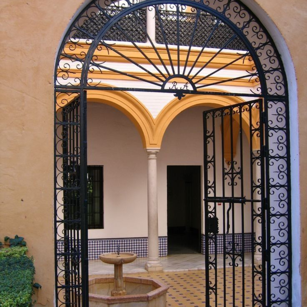 Black Arch Scroll Iron External Entrance Door Gate