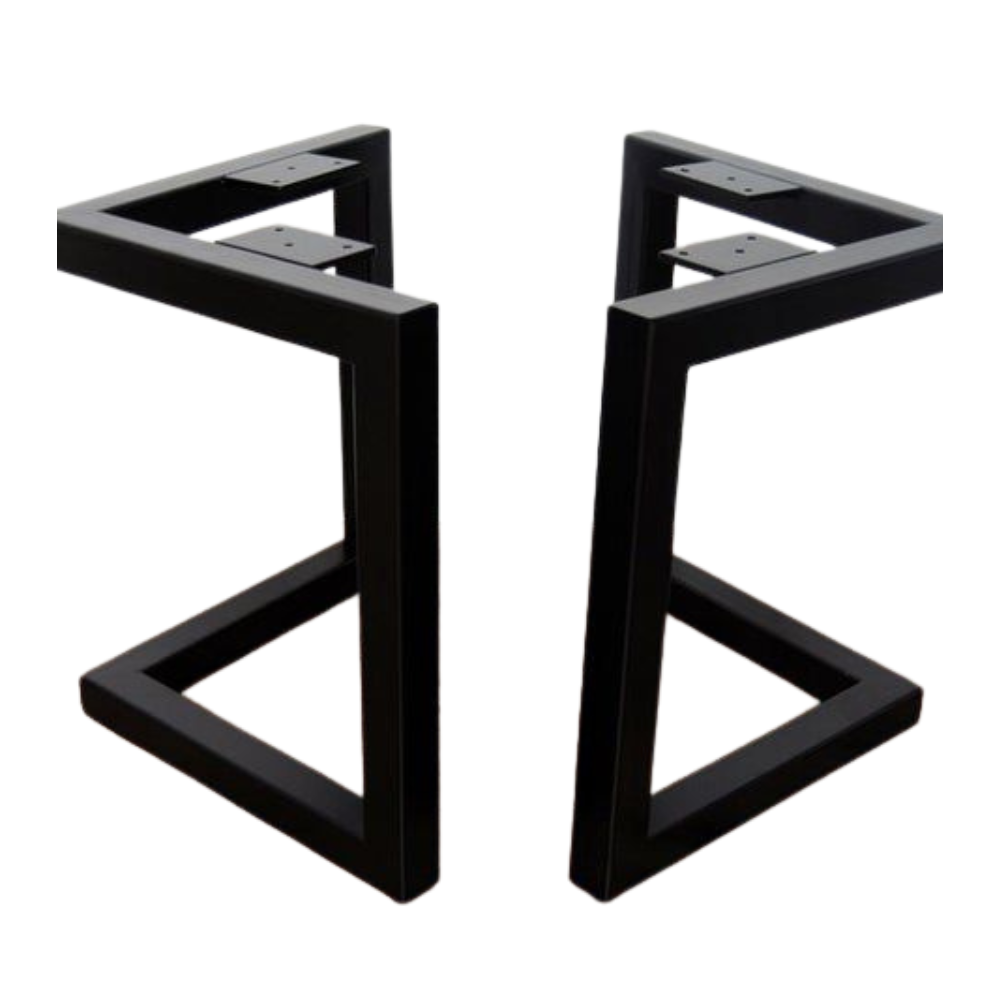 Black Flat Bar Z Shape Dining Table Base Legs