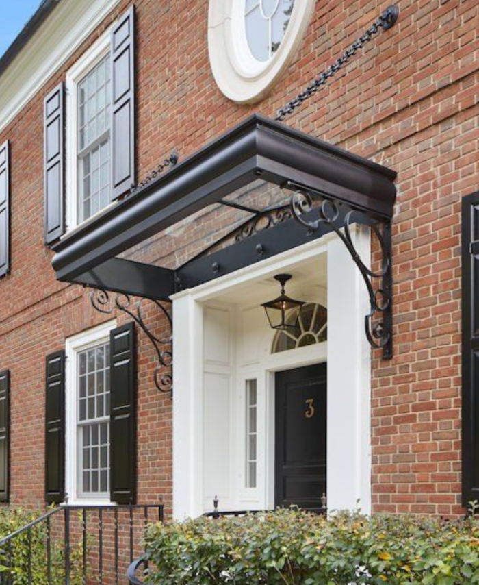 Black Scroll Bracket Iron Metal Canopy Entrance Porch