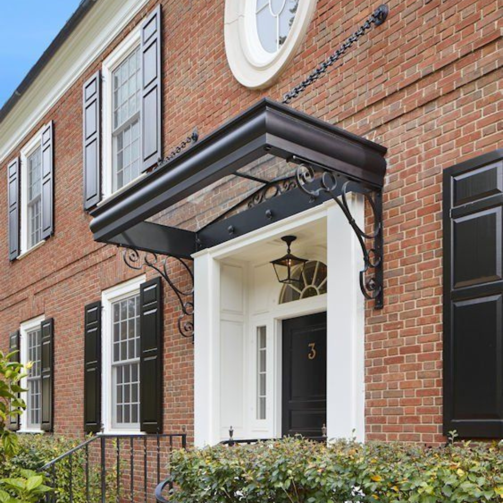 Black Scroll Bracket Iron Metal Canopy Entrance Porch