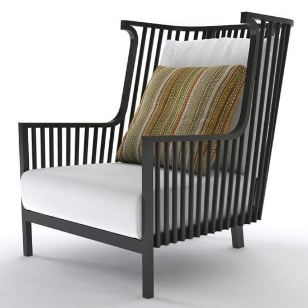 Black Spindle High Wing Back Armchair Sofa Base Frame