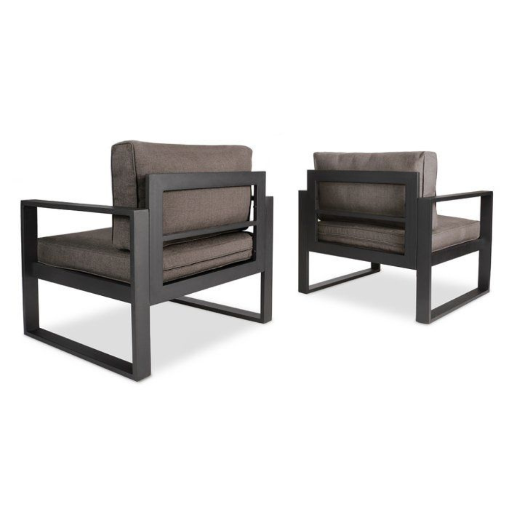 Black Square Flat Bar Cushion Lounge Sofa Base Frame