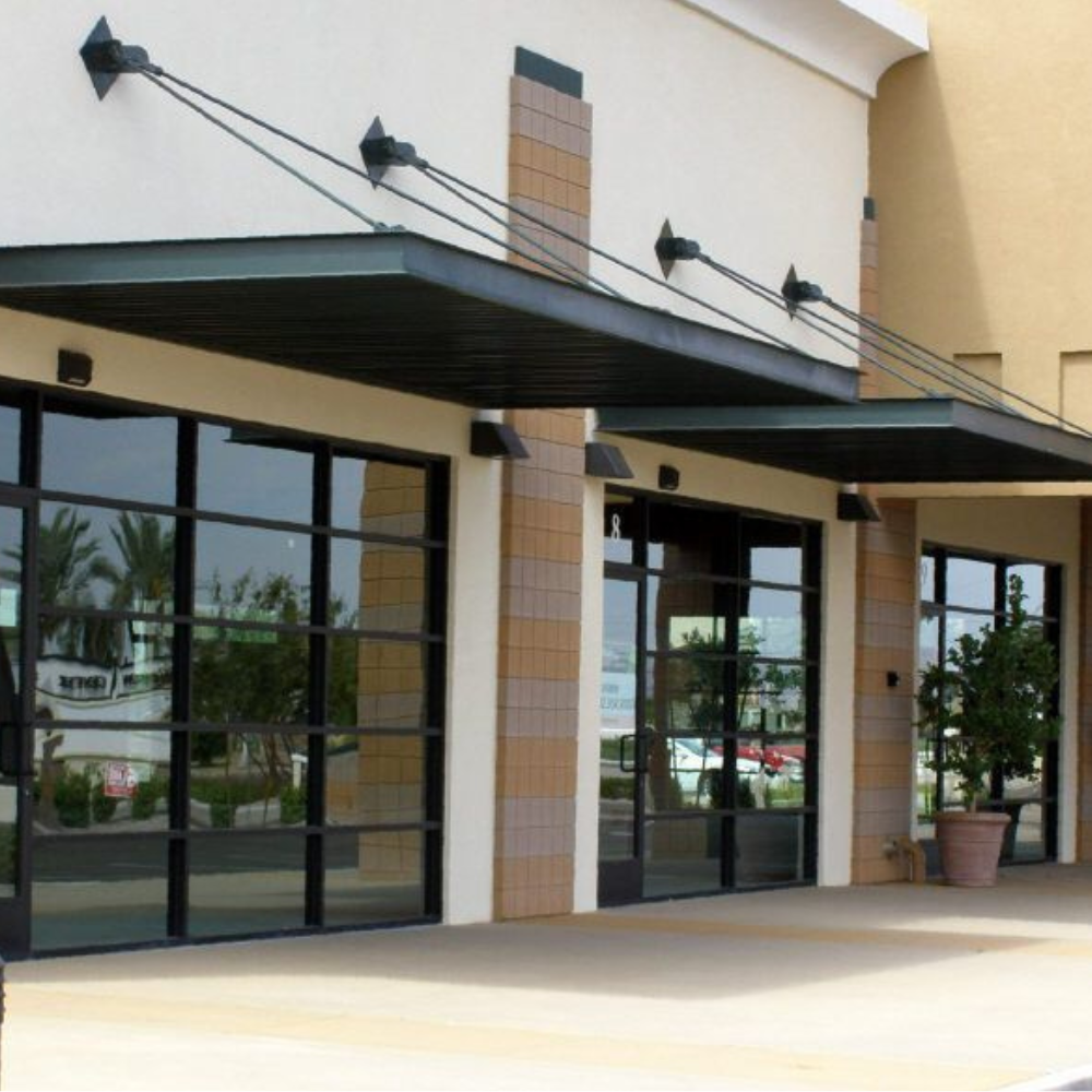 Black Wire Suspended Commercial Flat Metal Canopy