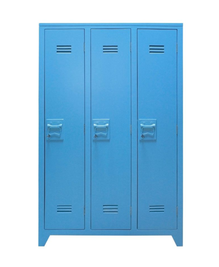 Blue Triple Door Metal Storage Cabinet