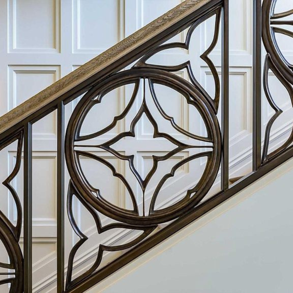 Bronze Gothic Circle Petal Pattern Indoor Railing Balusters