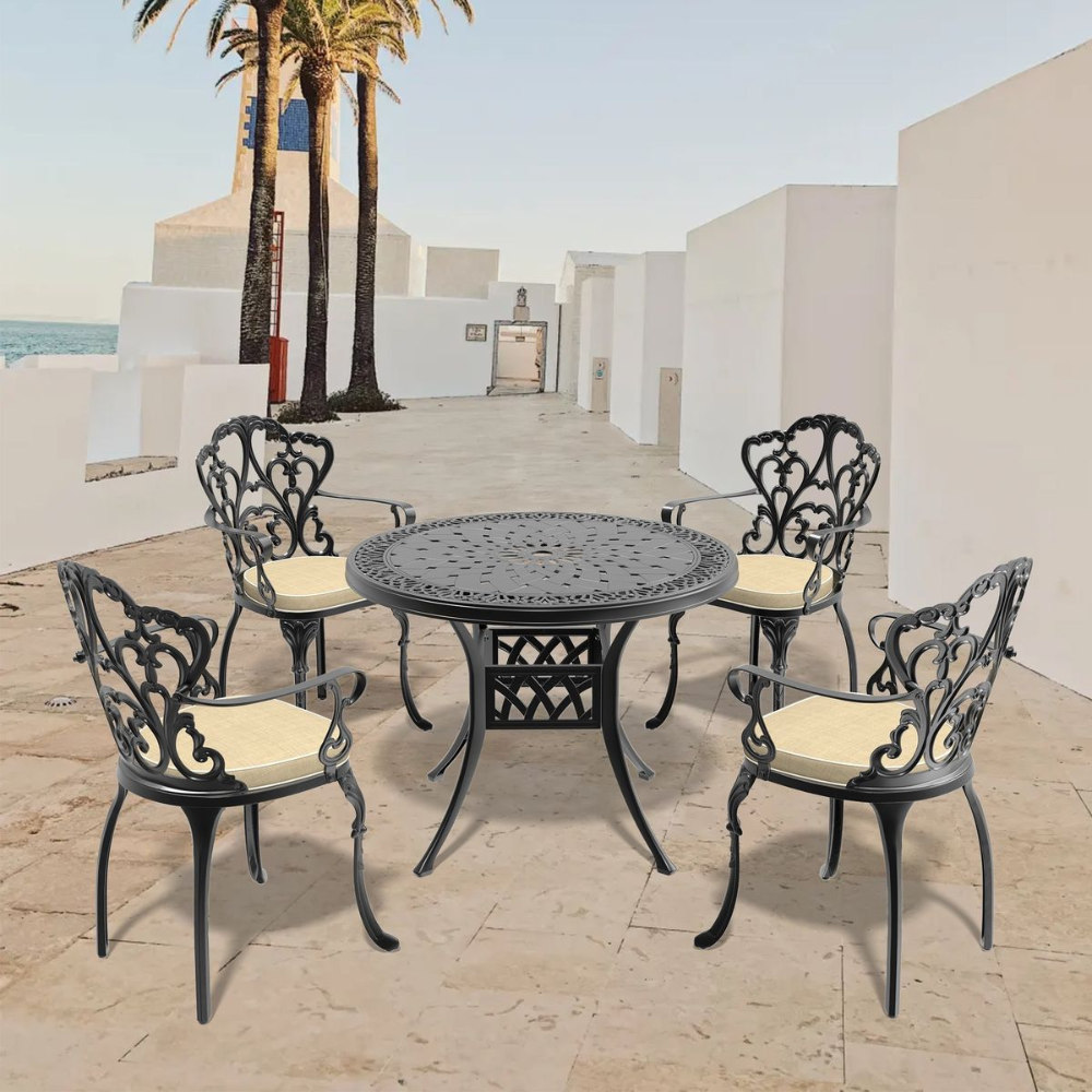 Classic Metal Outdoor Dining Table Set