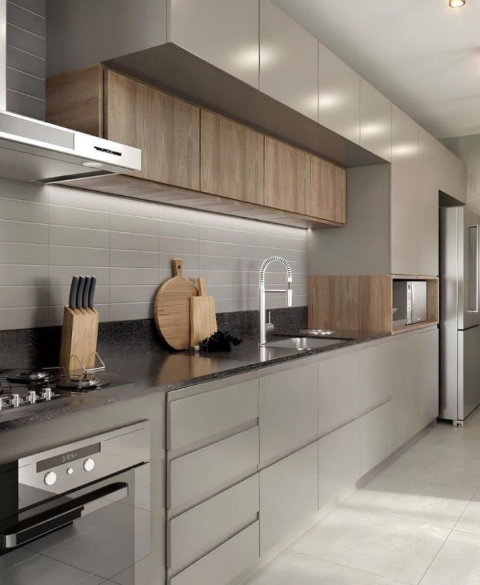 Contemporary Matte Finish Kitchen Cabinet