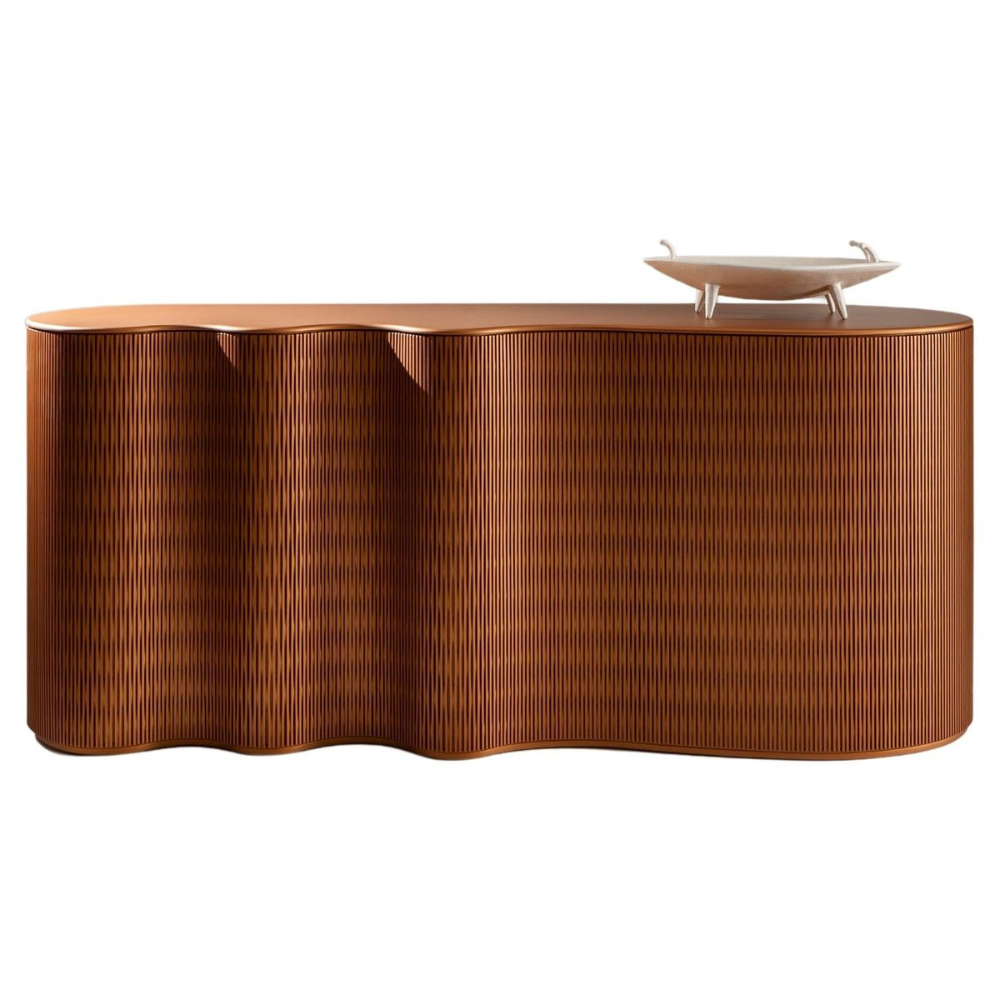 Copper Fluted Wavy Buffet Counter