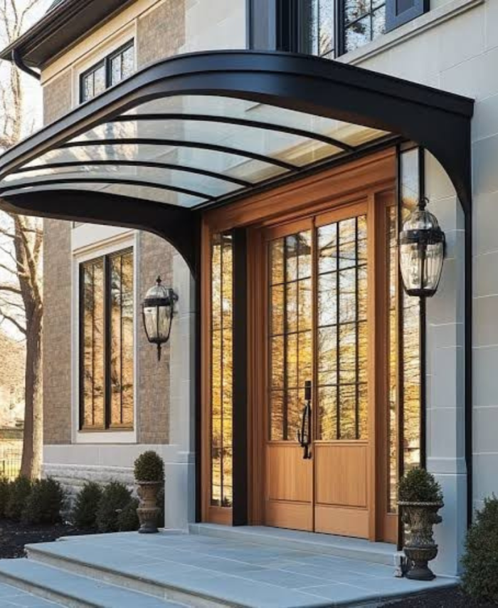 Curved Glass Entrance Canopy