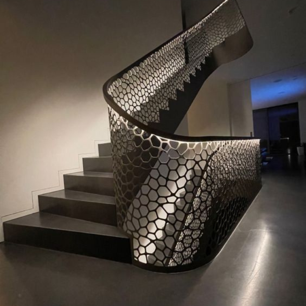 Curved Laser Cut Designer Railing