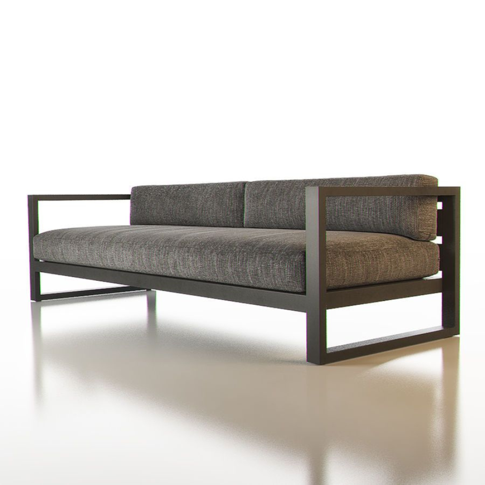 Dark Bronze Flat Bar Rect Frame 3 Seater Sofa Base