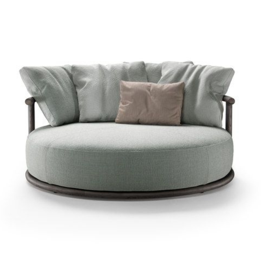 Dark Brown Round Circular Base Daybed Sofa Frame
