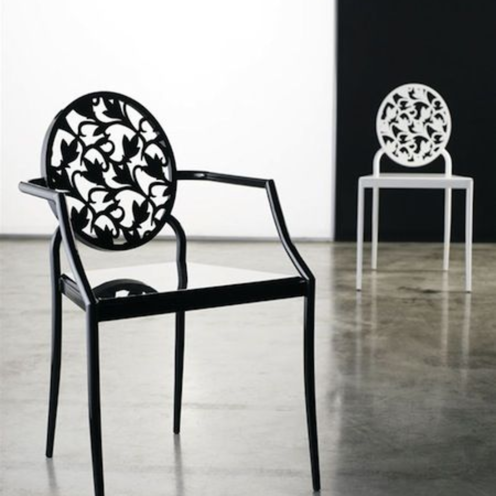 Elegant Floral Laser Cut Designer Dining Chair