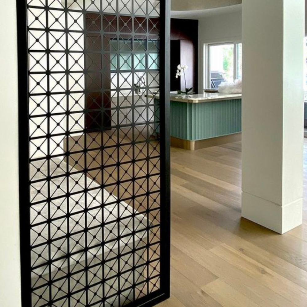Geometric Laser Cut Metal Partition Screen