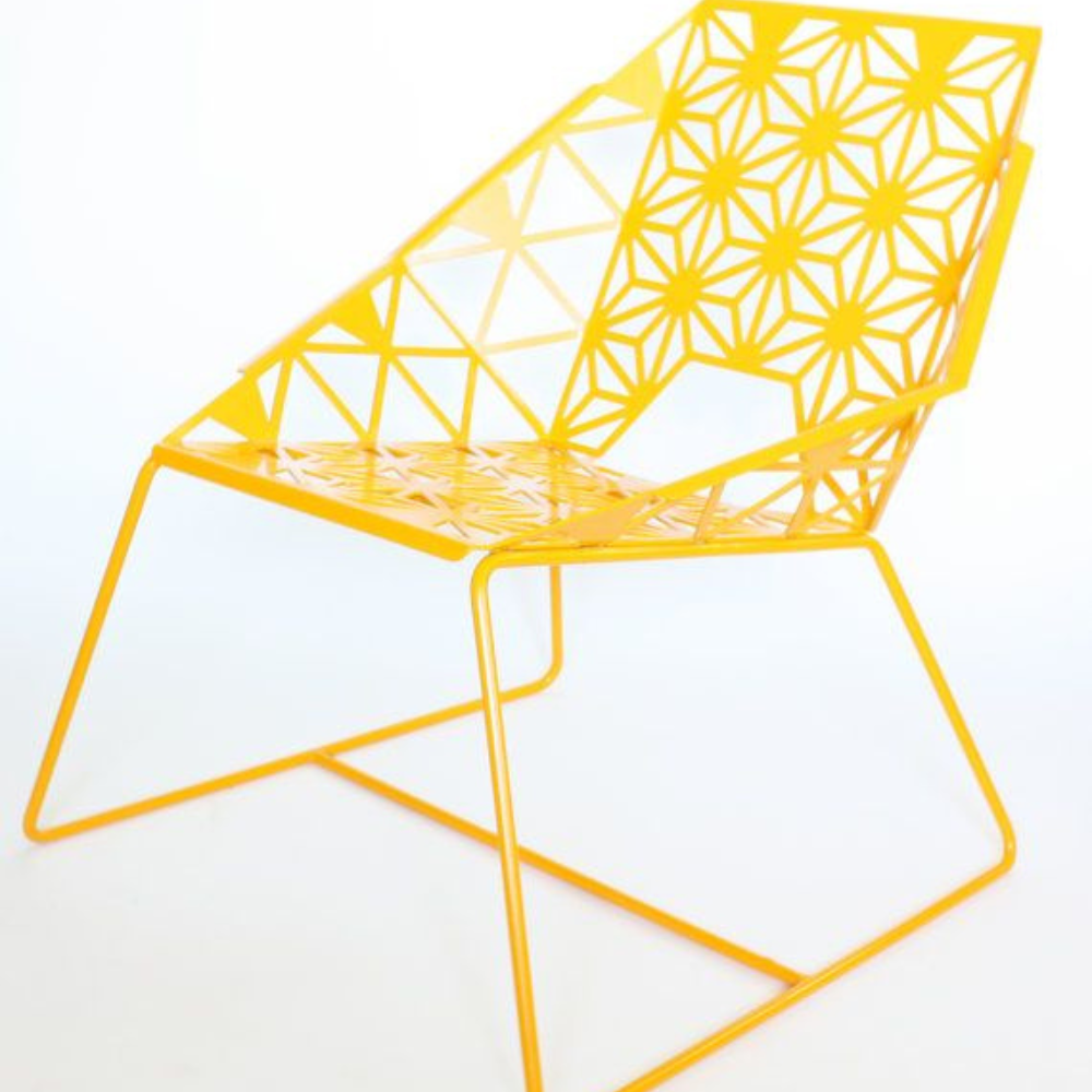 Geometric Laser Cut Modern Accent Chair