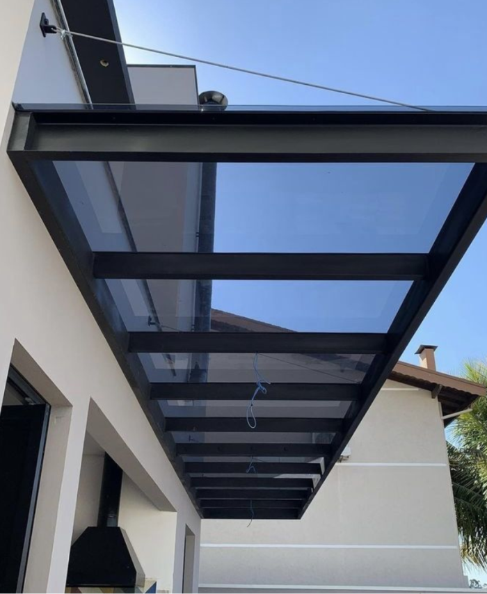 Glass Roof Iron Canopy