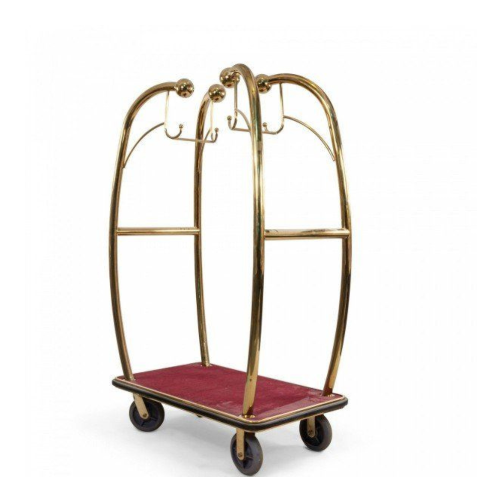 Gold Curved Bellman Luggage Trolley