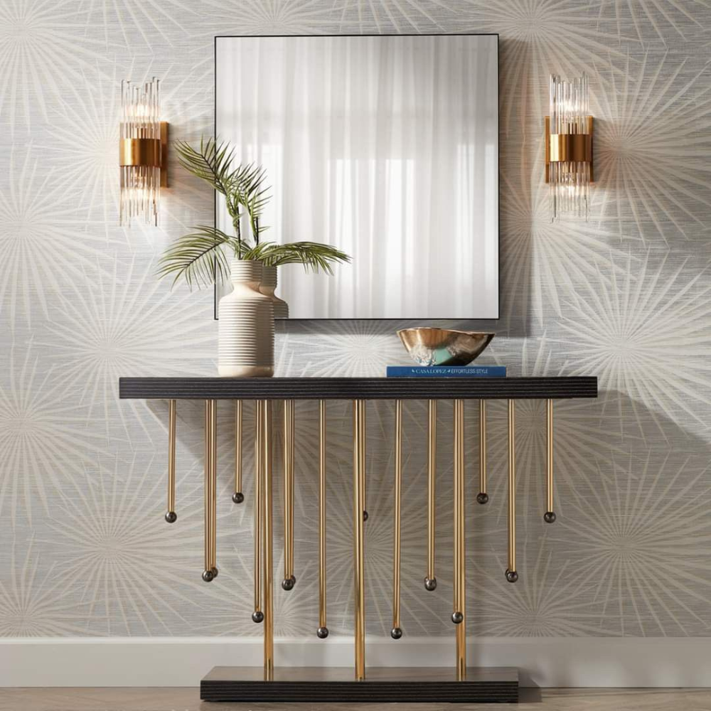 Gold Multi Rod Pendulum Ball End Console Table Base