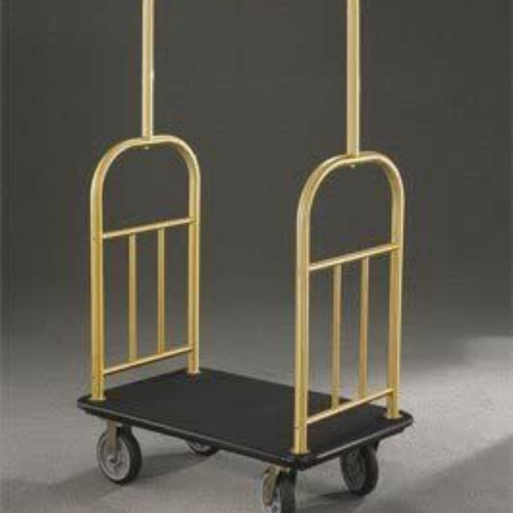 Gold Single Handle Luggage Trolley