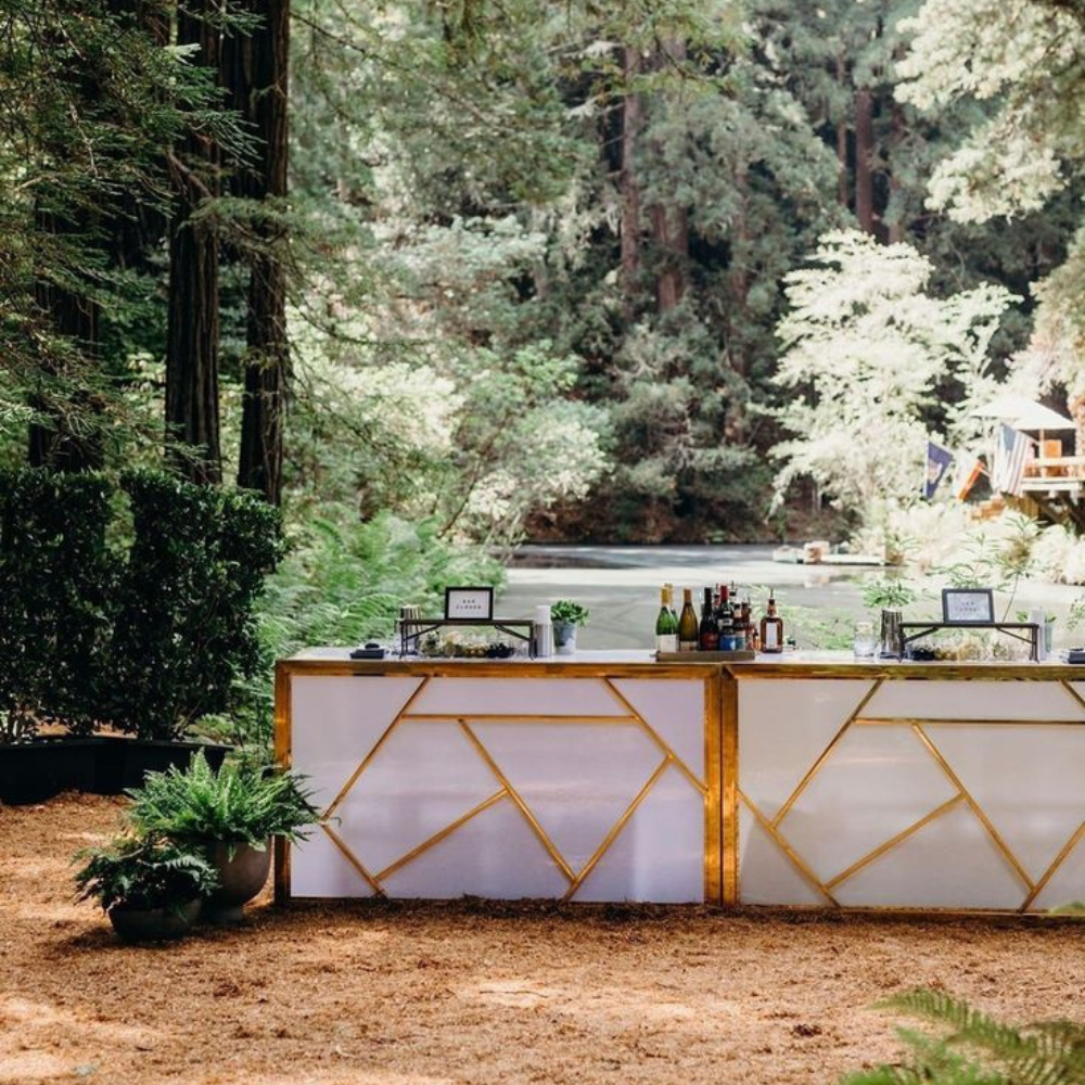 Gold & White Geometric Buffet Counter