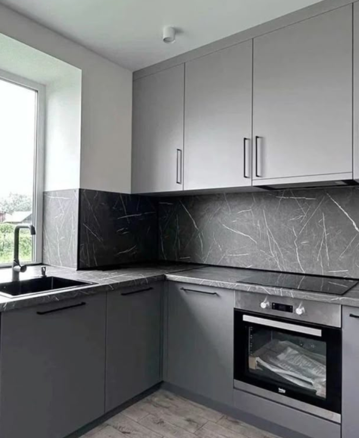 Grey Modular Metal Kitchen Storage Cabinet