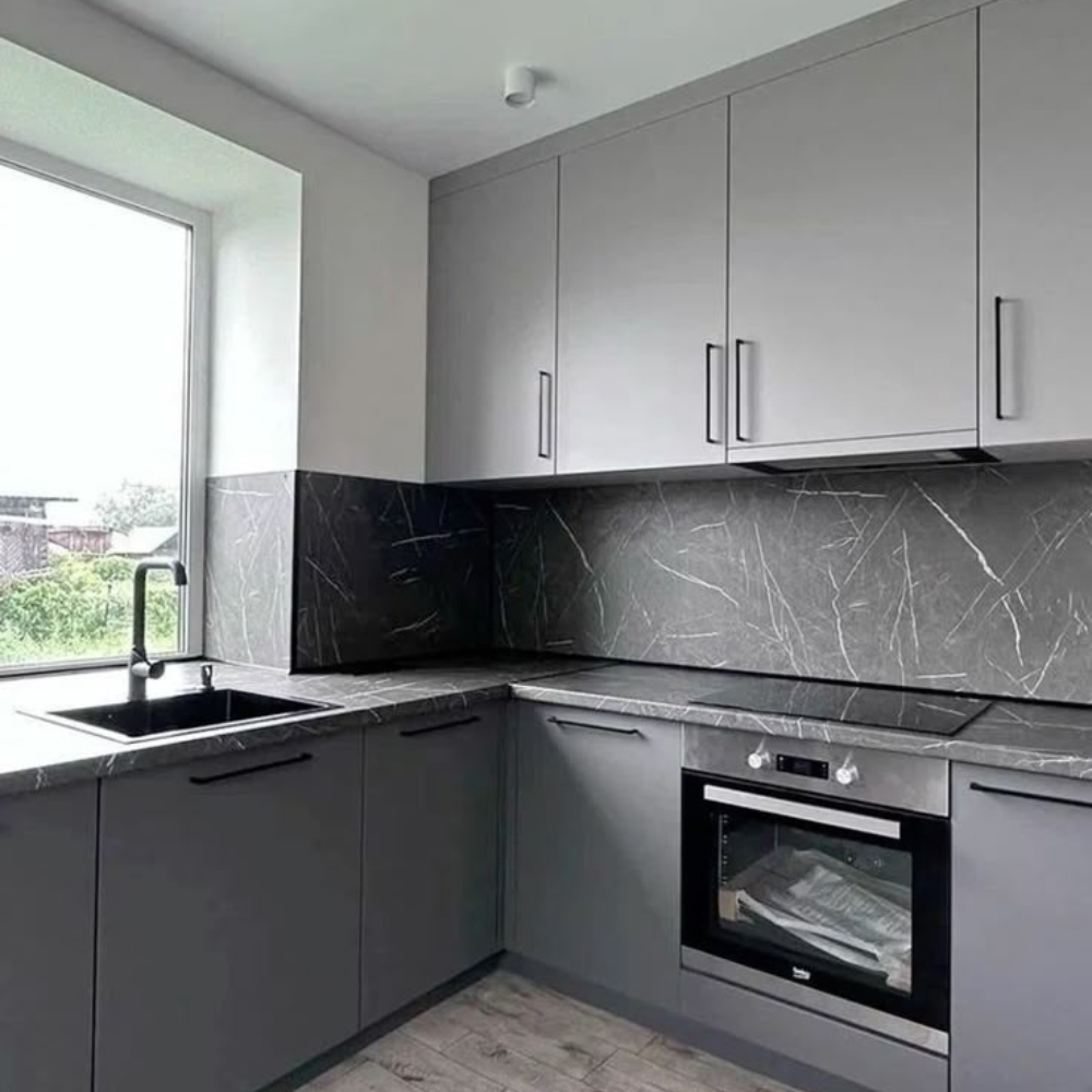 Grey Modular Metal Kitchen Storage Cabinet