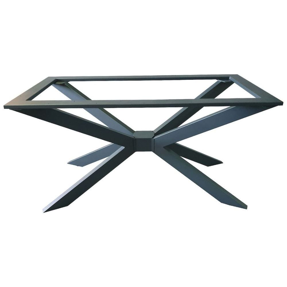 Grey Spider Star Frame Rect Dining Table Base