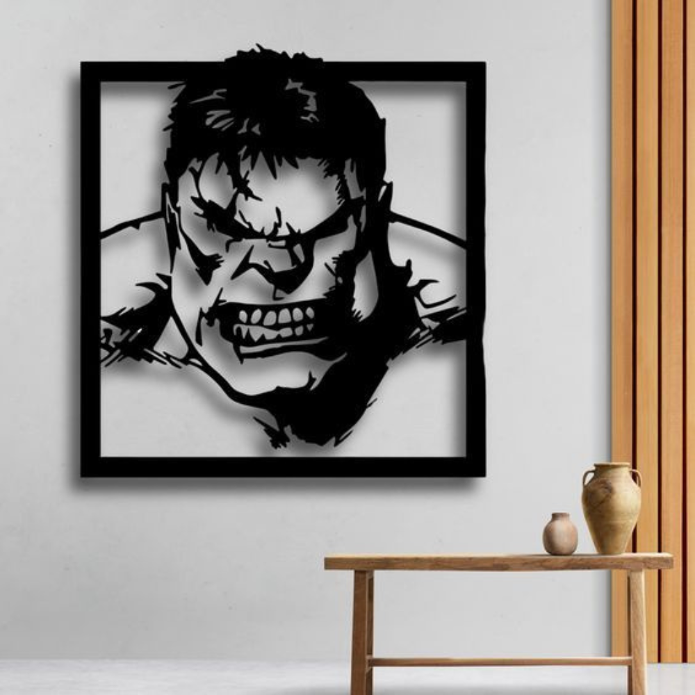 Hulk Superhero Laser Cut Metal Wall Frame