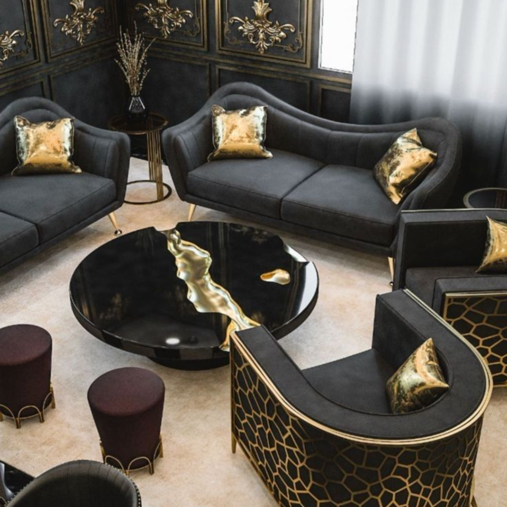 Luxury Designer Laser Cut Metal Furniture Set