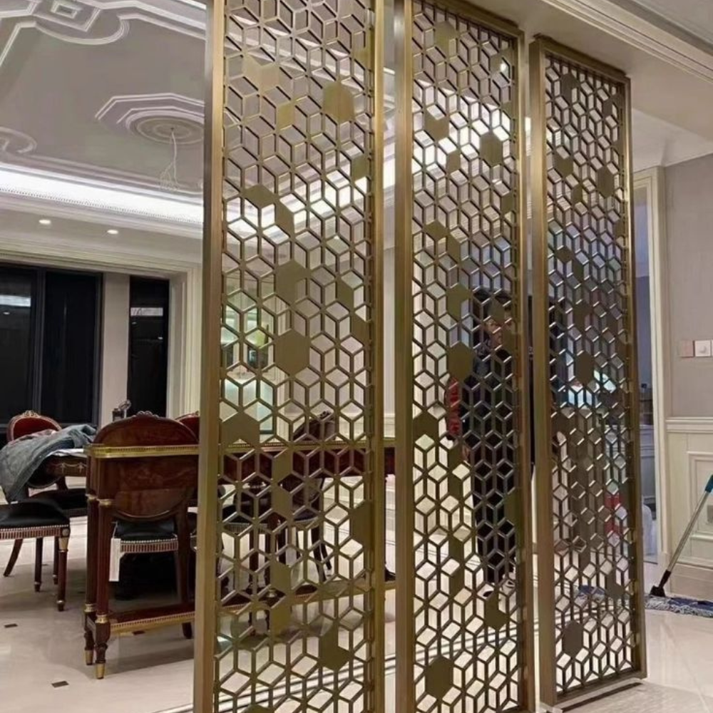 Luxury Gold Hexagon Laser Cut Divider Panel