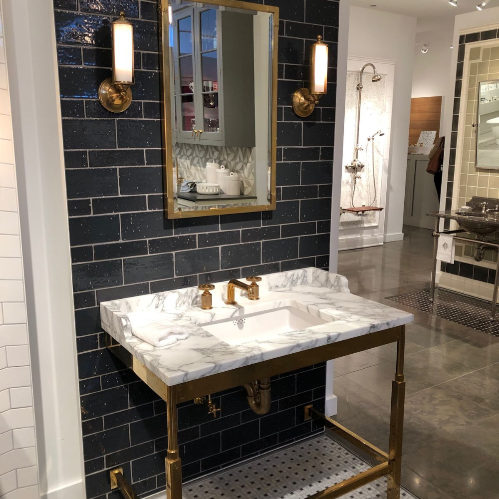 Marble Top Luxury Metal Bathroom Vanity