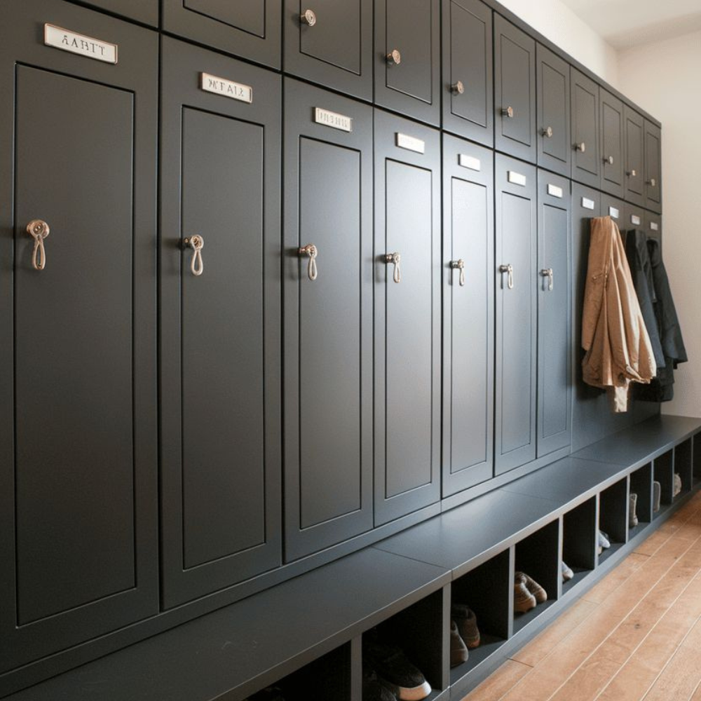Matte Black Metal Wardrobe Locker Cabinet