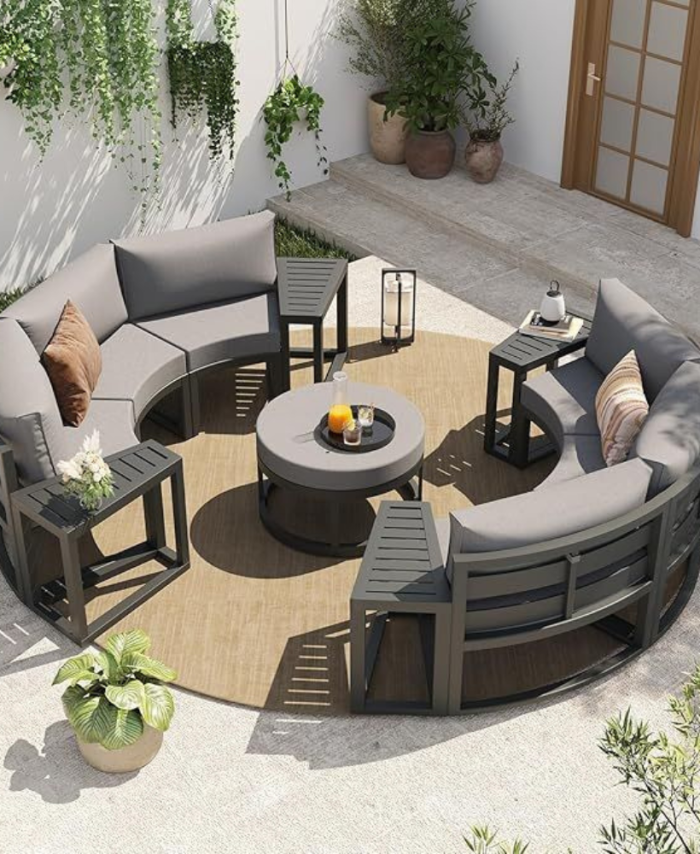 Modern Curved Outdoor Sofa Lounge Set
