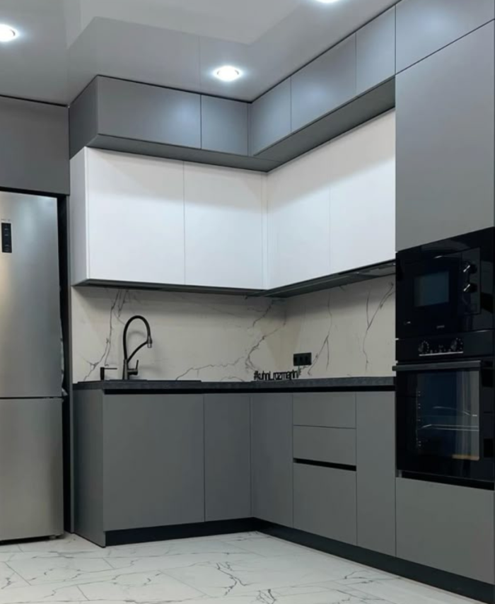 Modern Grey Modular Metal Kitchen Cabinet