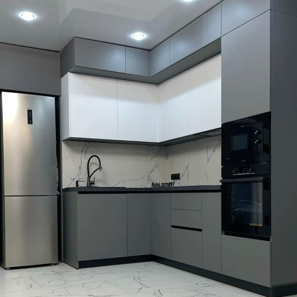 Modern Grey Modular Metal Kitchen Cabinet