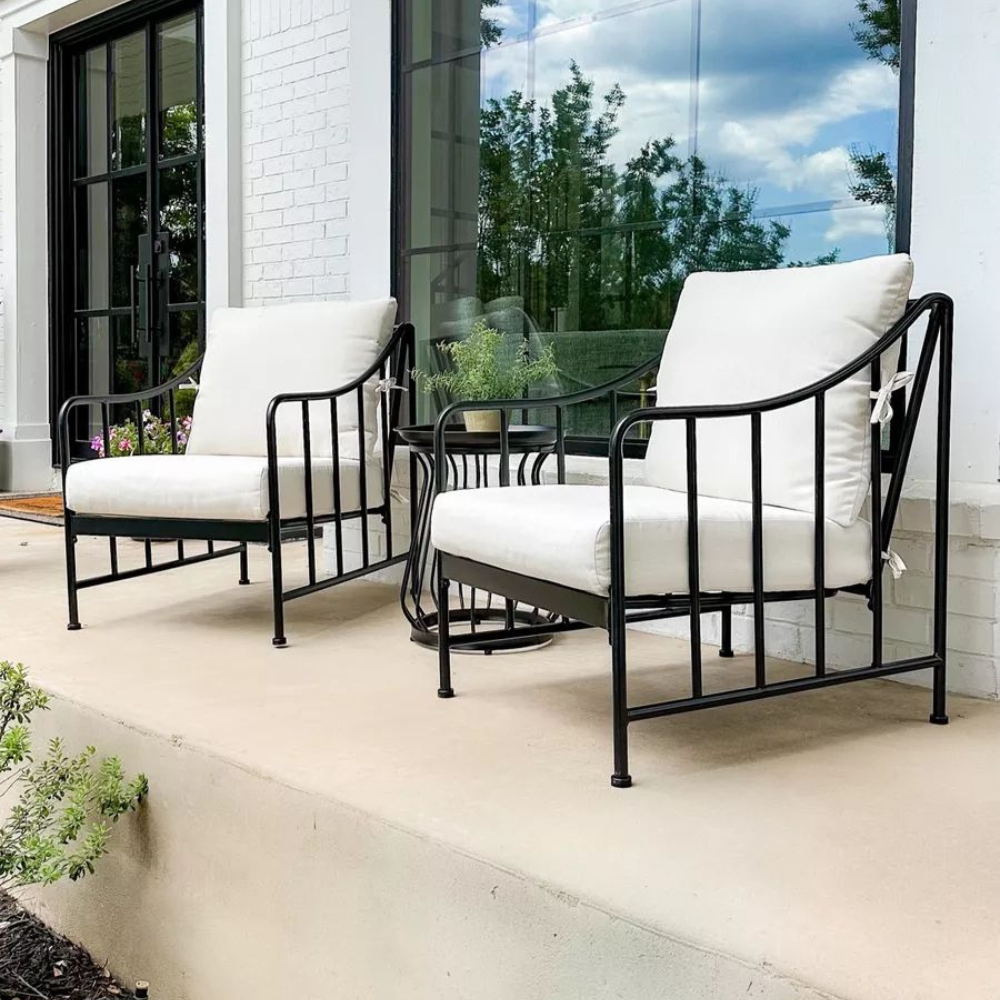 Modern Outdoor Metal Chair Set with Table