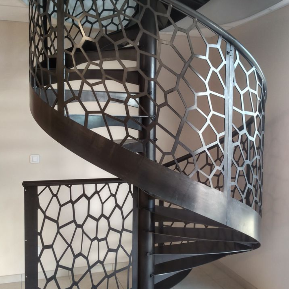 Modern Spiral Laser Cut Staircase Railing