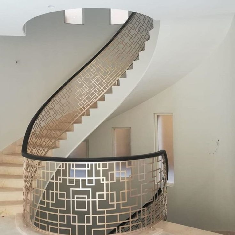 Premium Geometric Laser Cut Staircase Railing