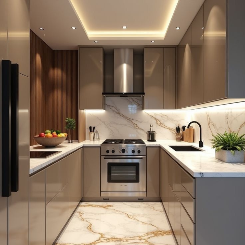 Premium Gloss Finish Modular Kitchen Cabinet