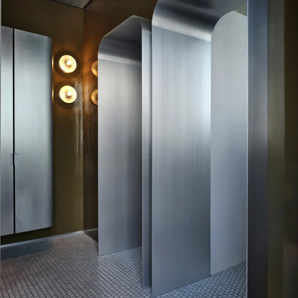 Silver Brushed Arch Partition Panel Metal Sheet Cladding