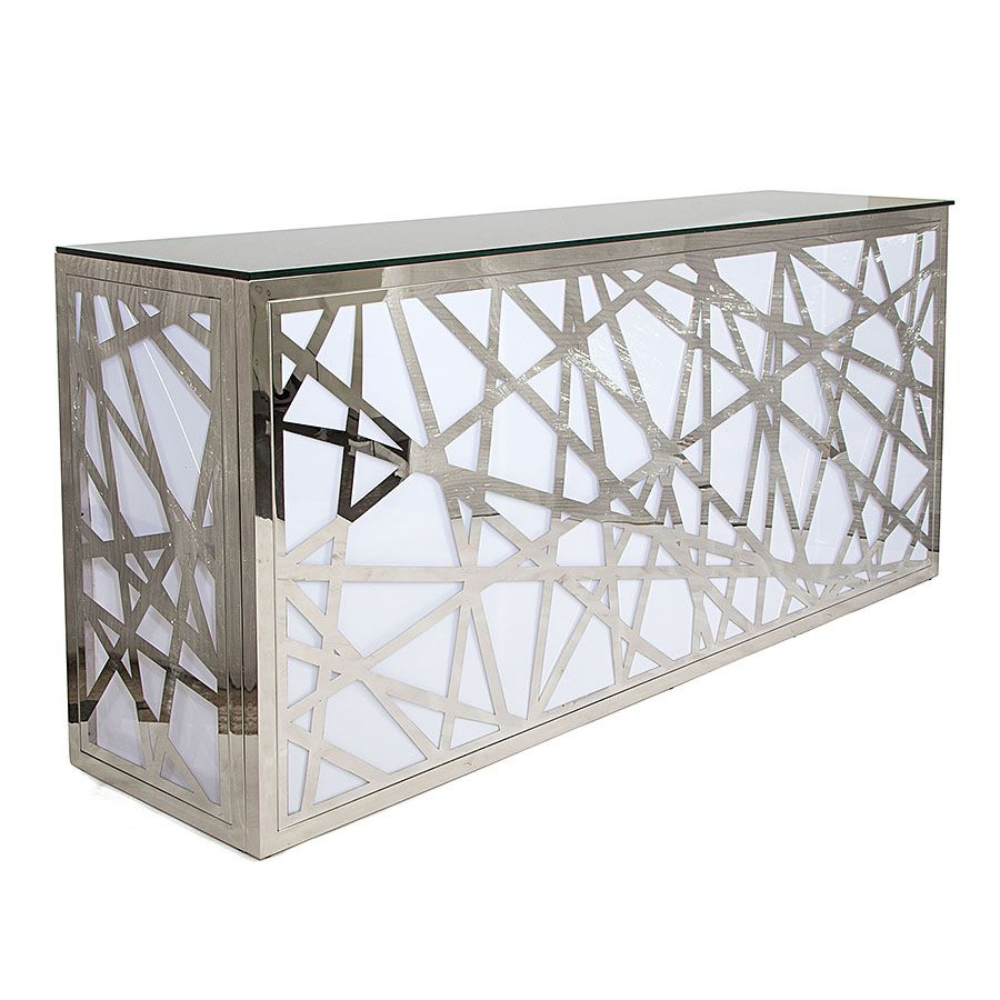 Silver Polished Geometric Buffet Counter