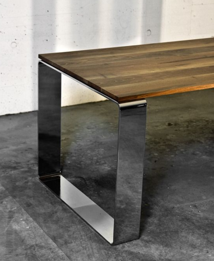 Silver Polished U Shape Flat Metal Furniture Conical Legs