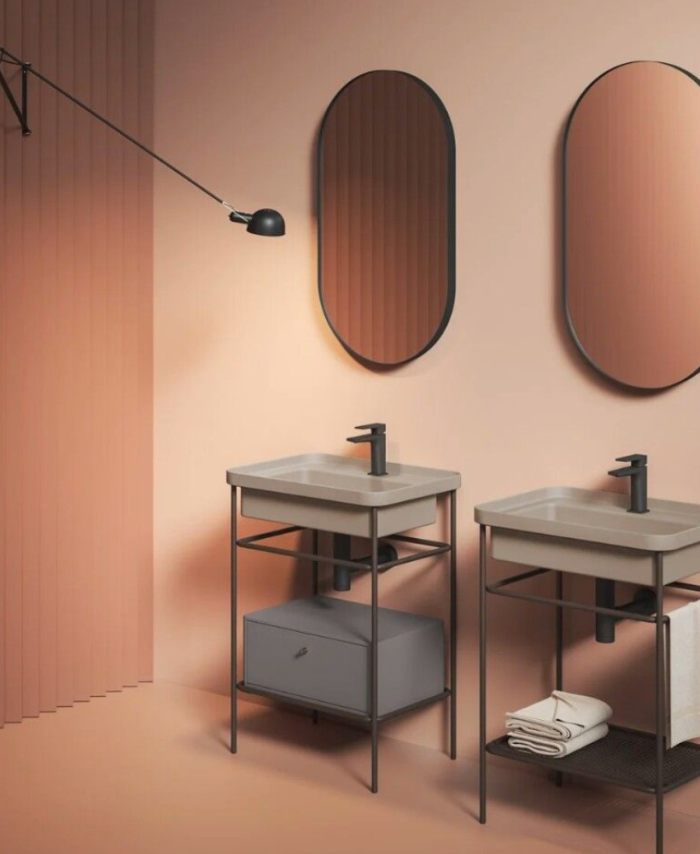 Twin Console Metal Bathroom Vanity Stand