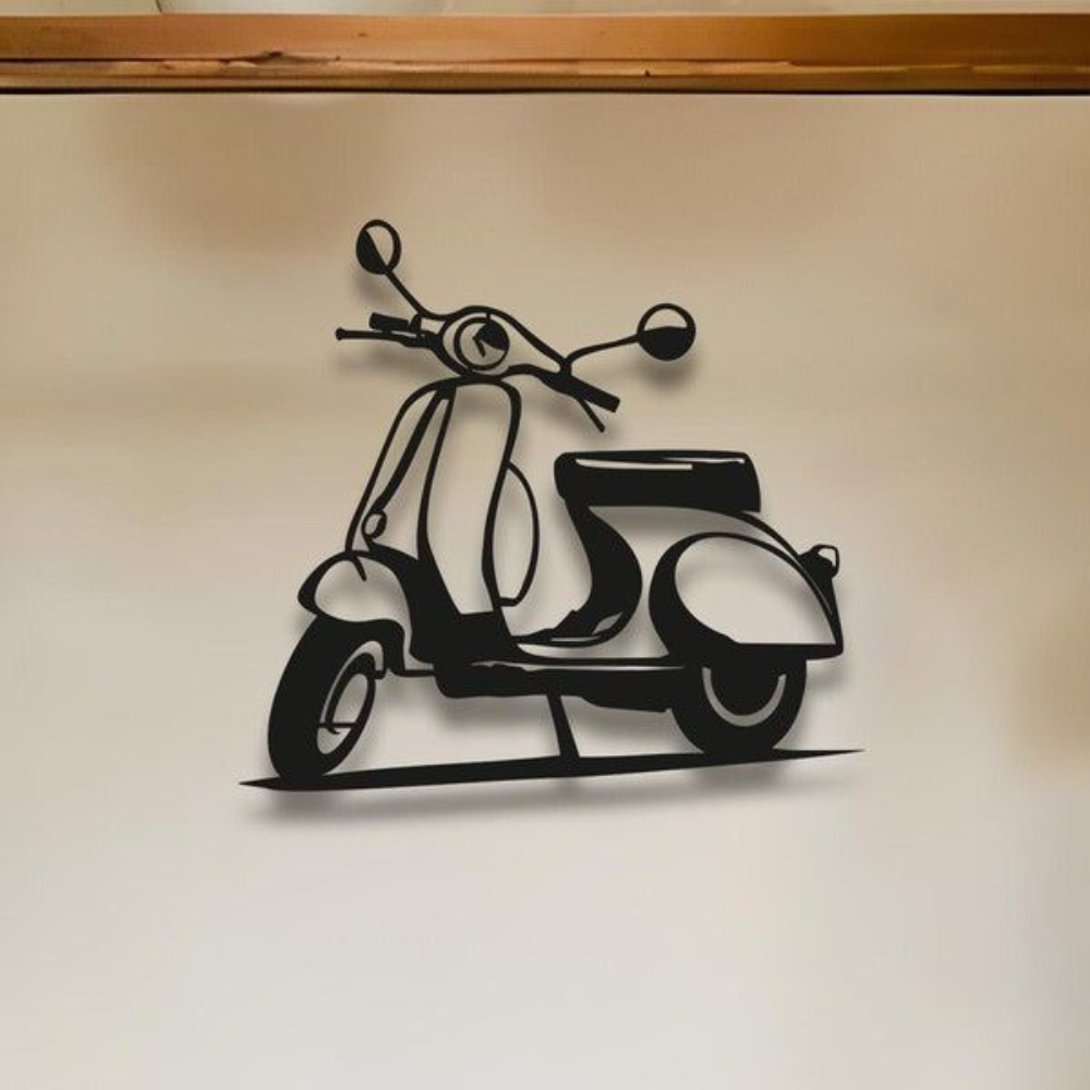 Vintage Scooter Laser Cut Metal Wall Art